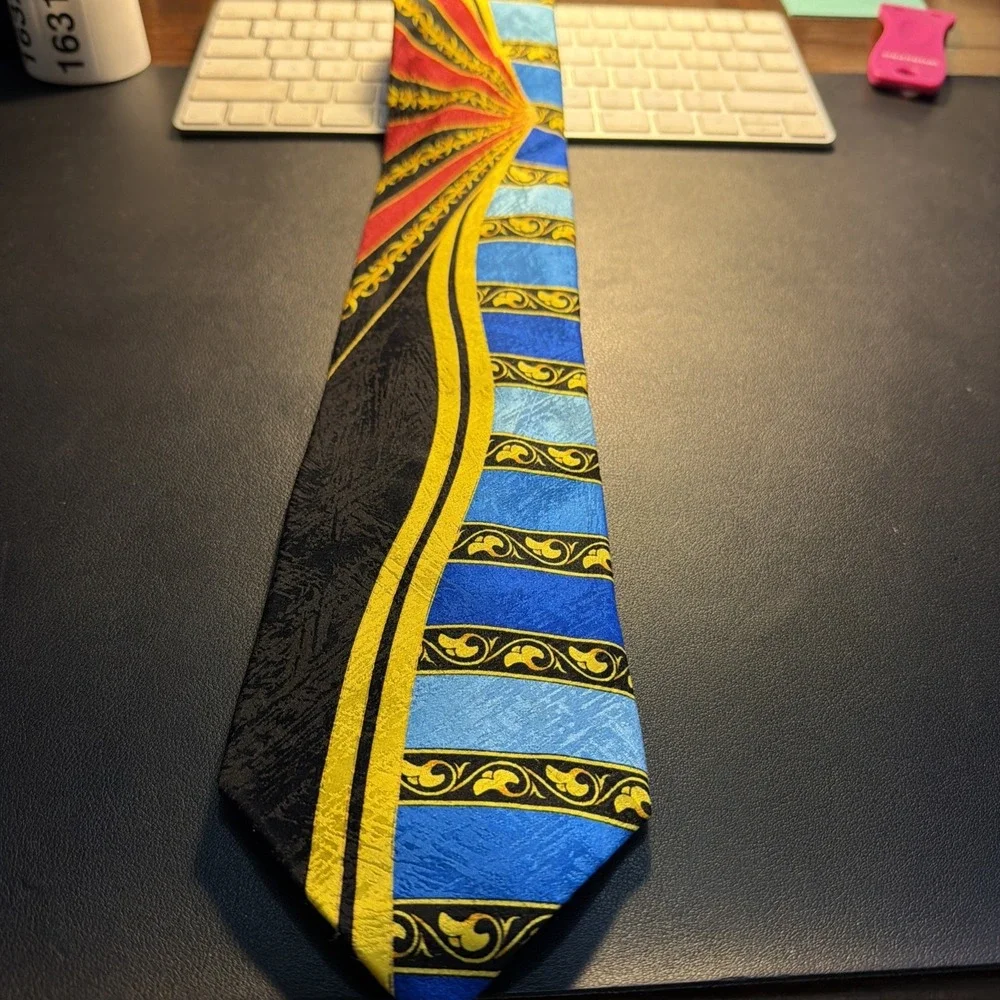 Vintage Rush Limbaugh No Boundaries Mens Tie 90s Silk Bold Authentic Fall Theme
